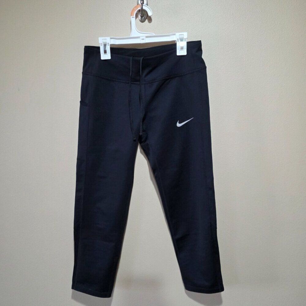 NIKE $10 SALE! Nike Dri-FIT Power Crop Legging Black Compression Workout S - Picture 2 of 7
